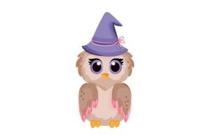 15032024CF09.jpg Cute Owl with Witch Hat