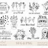 Wildflowers svg, Minimalist svg, Wild And Free svg, Wildflower png, Positive Quote svg, Pretty svg, Floral svg, Spring svg, Hippie svg