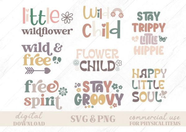 Hippie svg, Baby Girl svg Bundle, Newborn svg, Boho svg, Retro svg, Baby Girl png, Baby Girl Onesie svg, Minimalist svg, Groovy svg