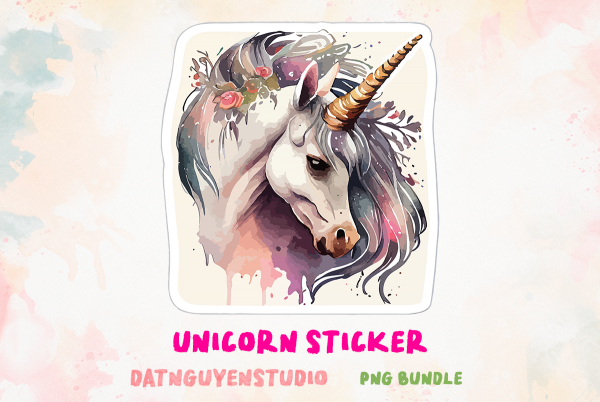 Unicorn Sticker Collection Bundle PNG