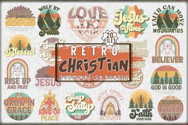 Retro Christian Faith Sublimation Bundle