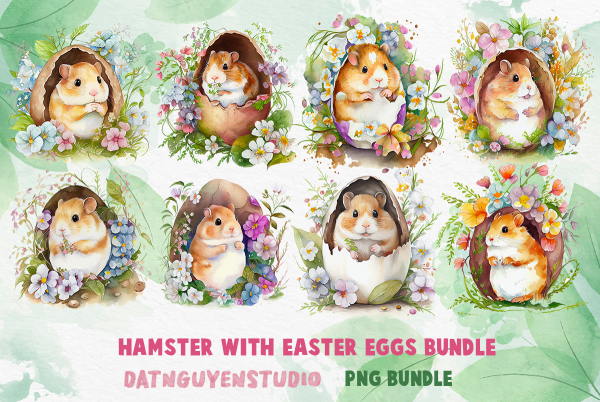 Easter Day Bundle PNG, Hamster Easter
