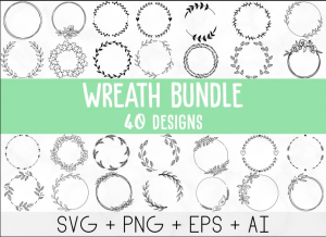 4042023CF116.png Wreath svg bundle, circle svg bundle, floral wreath svg, heart laurel wreath svg, wedding wreath svg, wreath monogram svg circle frame
