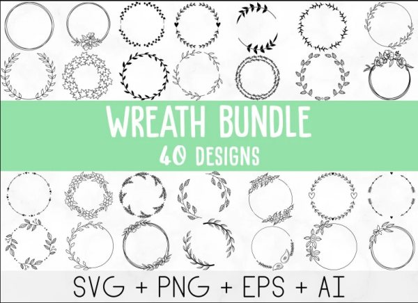 4042023CF116.png Wreath svg bundle, circle svg bundle, floral wreath svg, heart laurel wreath svg, wedding wreath svg, wreath monogram svg circle frame