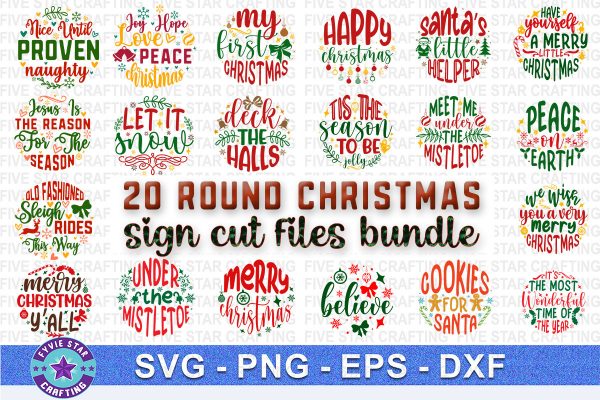 4042023CF121.jpg Round Christmas Sign SVG Bundle