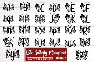 4042023CF28.jpg Butterfly Wings Monogram Alphabet SVG Bundle