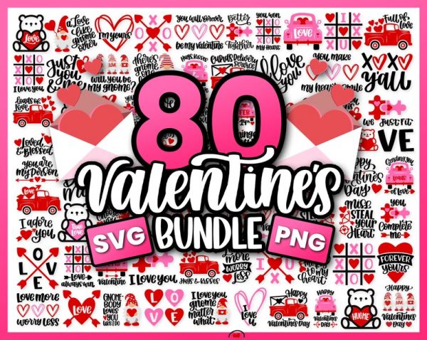 Valentines Day Svg Bundle, Valentines Svg Bundle for girls, Love Quotes Svg, Heart Svg